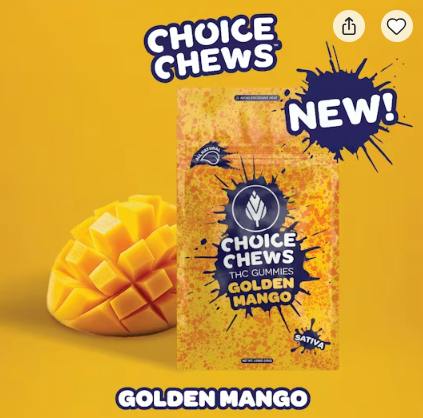 Product Choice Chews | Golden Mango | Gummies | 100mg (Sativa)