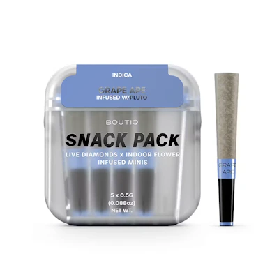 Boutiq - 5-Pack .5g Live Diamond Infused Prerolls - Grape Ape - PRE_ROLLS by Boutiq at King of Budz