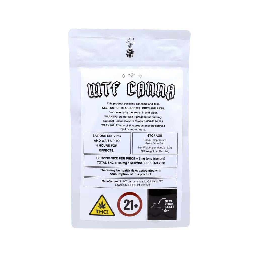 WTF Canna Caramel Crunch 100mg Milk Chocolate Bar