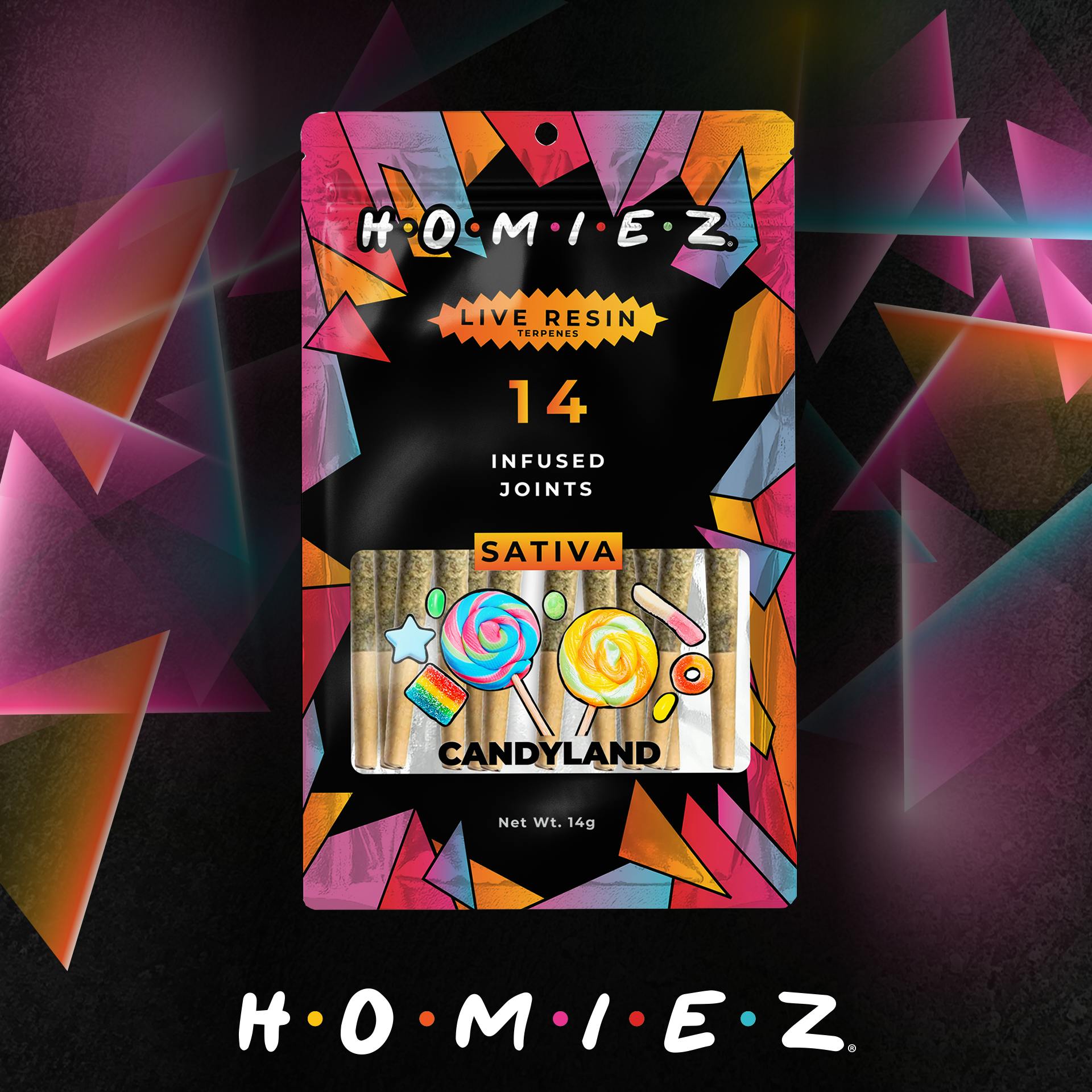 Homiez - 14-Pack 1g Infused Prerolls - Candyland