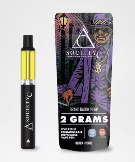 Product: Society C | Live Resin Disposable - 2g - Grand Daddy Purp