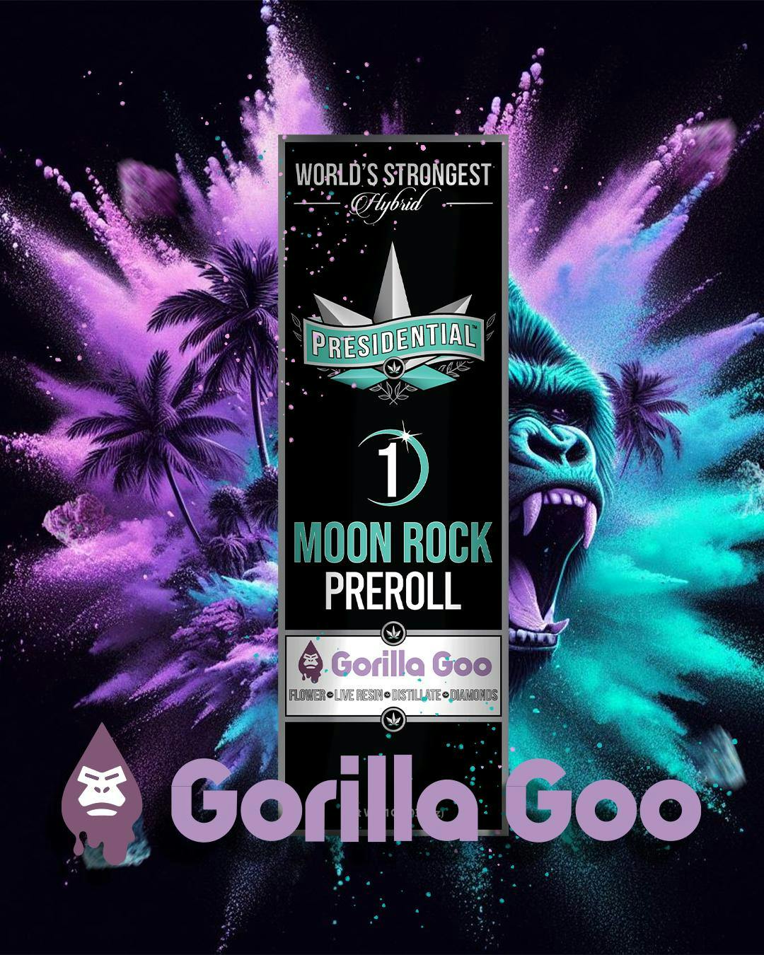 Presidential - 1g Moon Rock Infused Preroll - Gorilla Goo