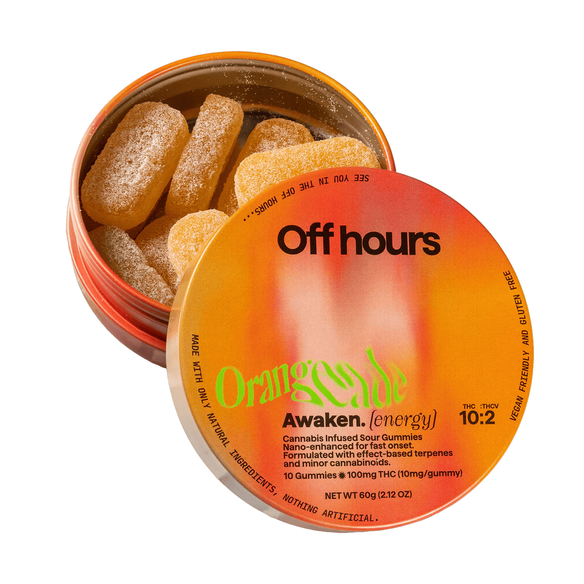 Off Hours Awaken Orangeade 10pk 100mg Gummies