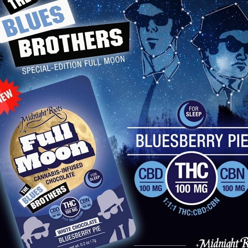 Product: MIDNIGHT ROOTS - FULL MOON | BLUESBERRY PIE | 100MG THC : 100MG CBD : 100MG CBN