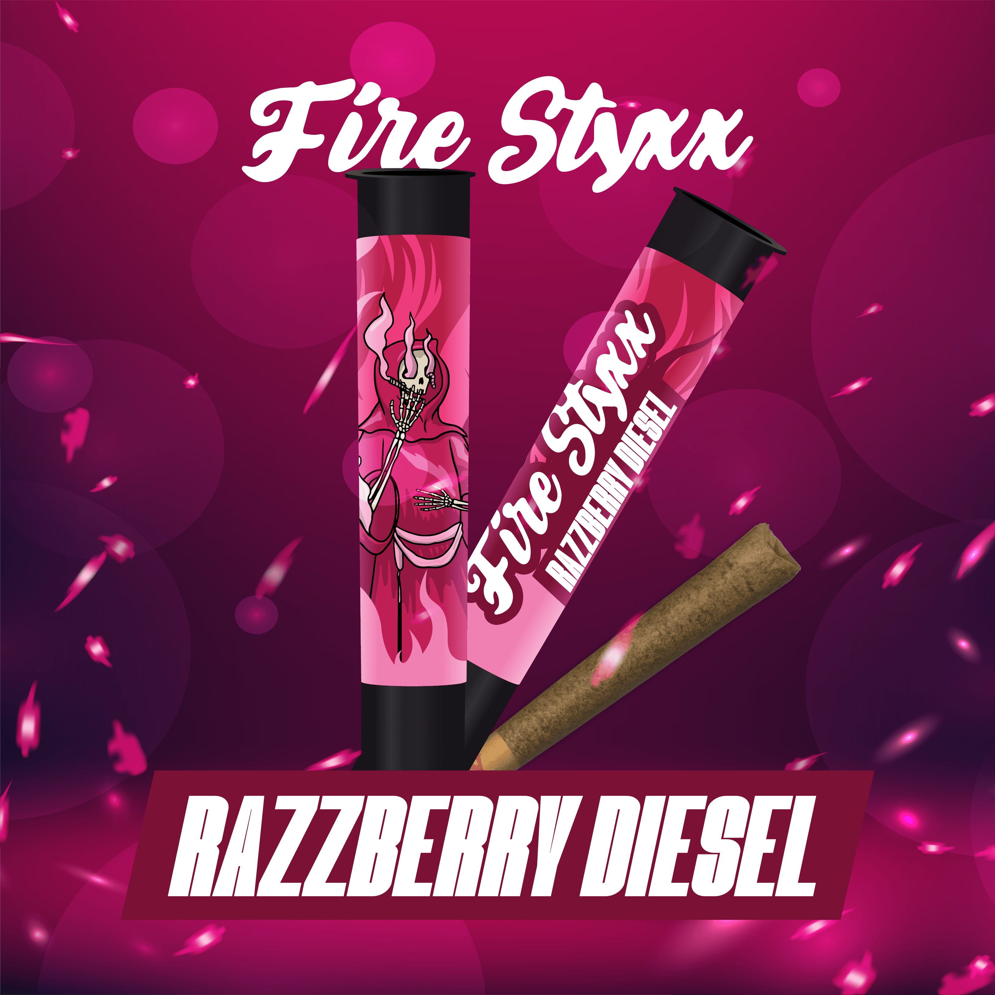 Product: Fire Styxx | Razzberry Diesel | infused Pre Roll | 1g
