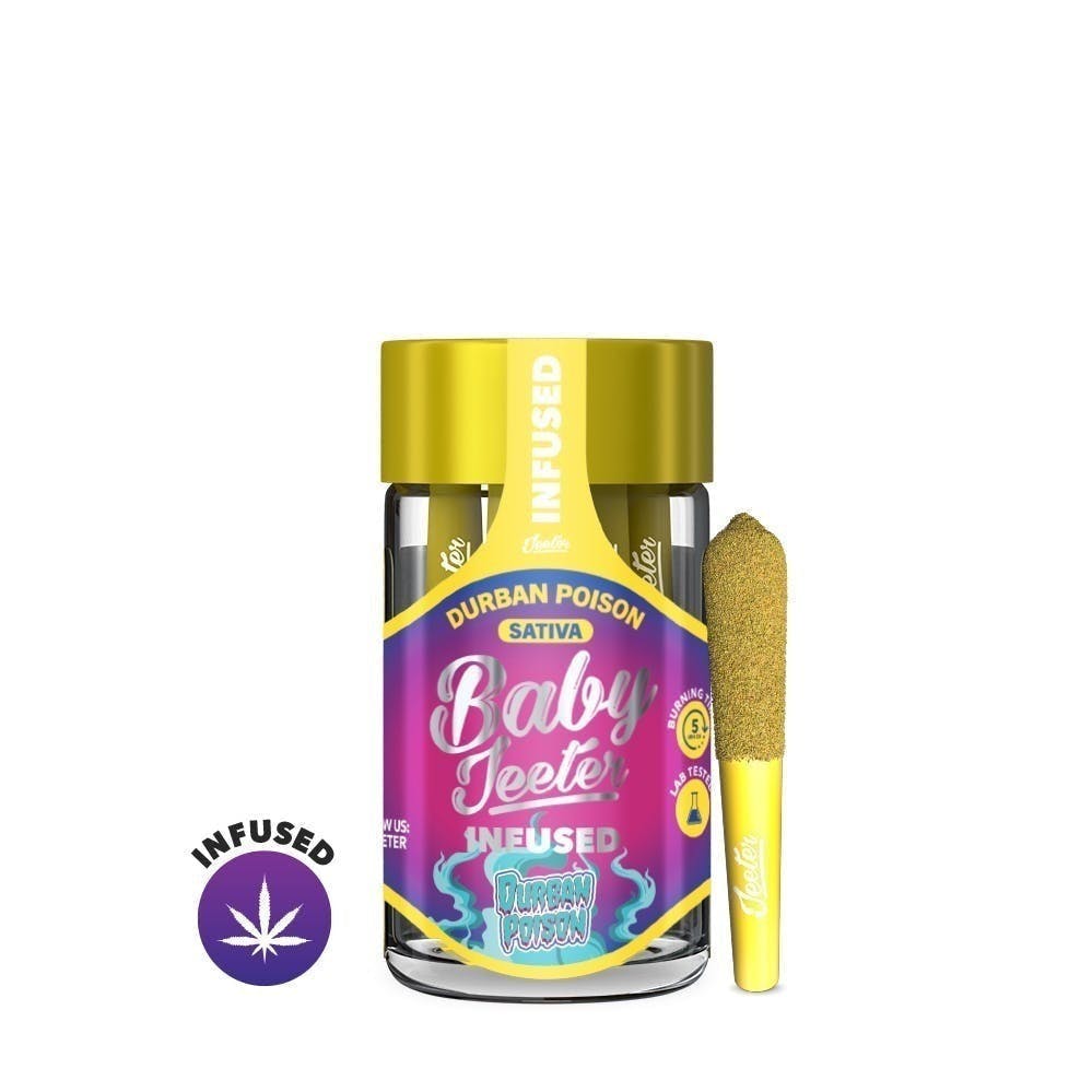 Durban Poison | Infused Baby Jeeter Pre-Roll | 5 Pack