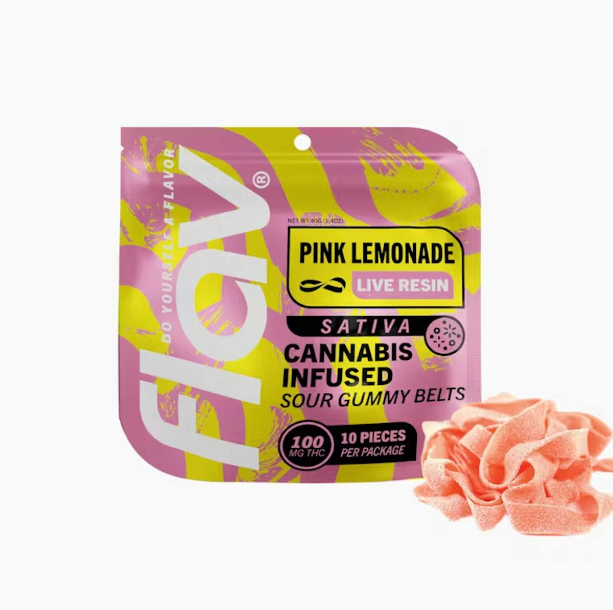 Photo of Flav | Pink Lemonade | Live Resin Sour Gummy Belts