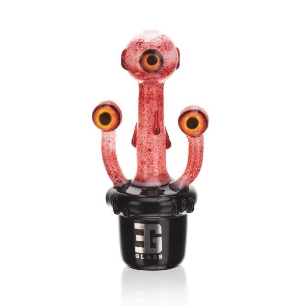 EG Glass Potted Bloody Eyeballs Hand Pipe Color: Black