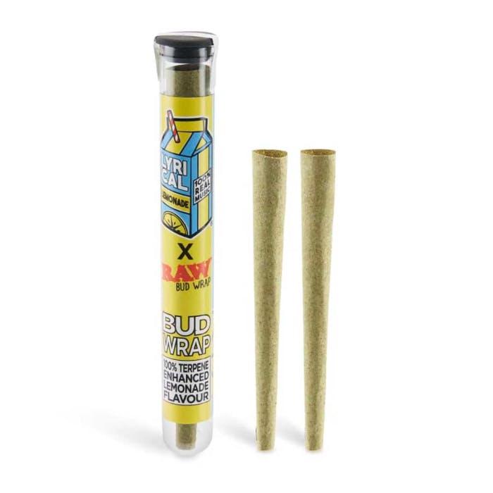 RAW Bud Wraps Lyrical Lemonade 2pk Terpene Enhanced Hemp Cones