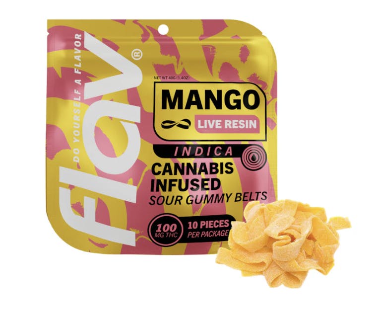 Edibles | Flav Belts | Live Resin | Mango | 100mg
