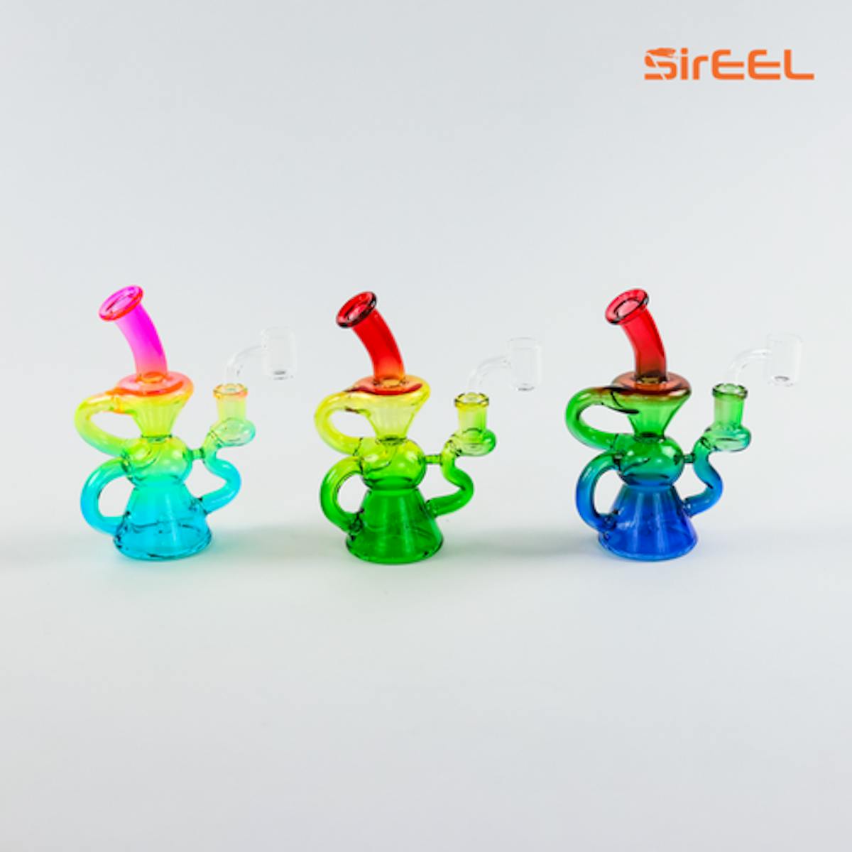 Image of 5.5″ SirEEL Triple Tone Electra Recycler Rig with Banger | Assorted Colors