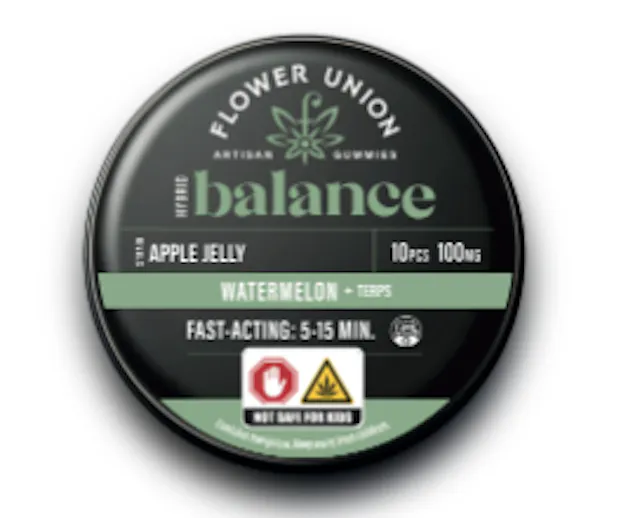 Flower Union Gummies Balance Watermelon 10pk/100mg (hybrid, 2.8g)