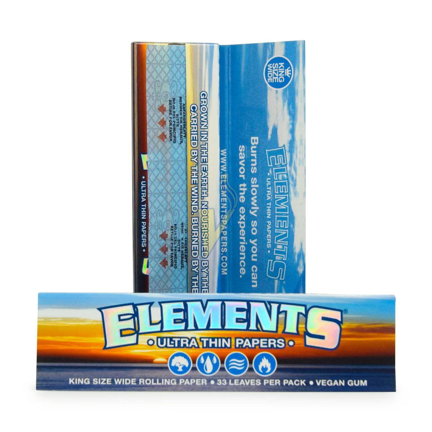 Elements King Size Ultra Thin Rolling Papers 33pk