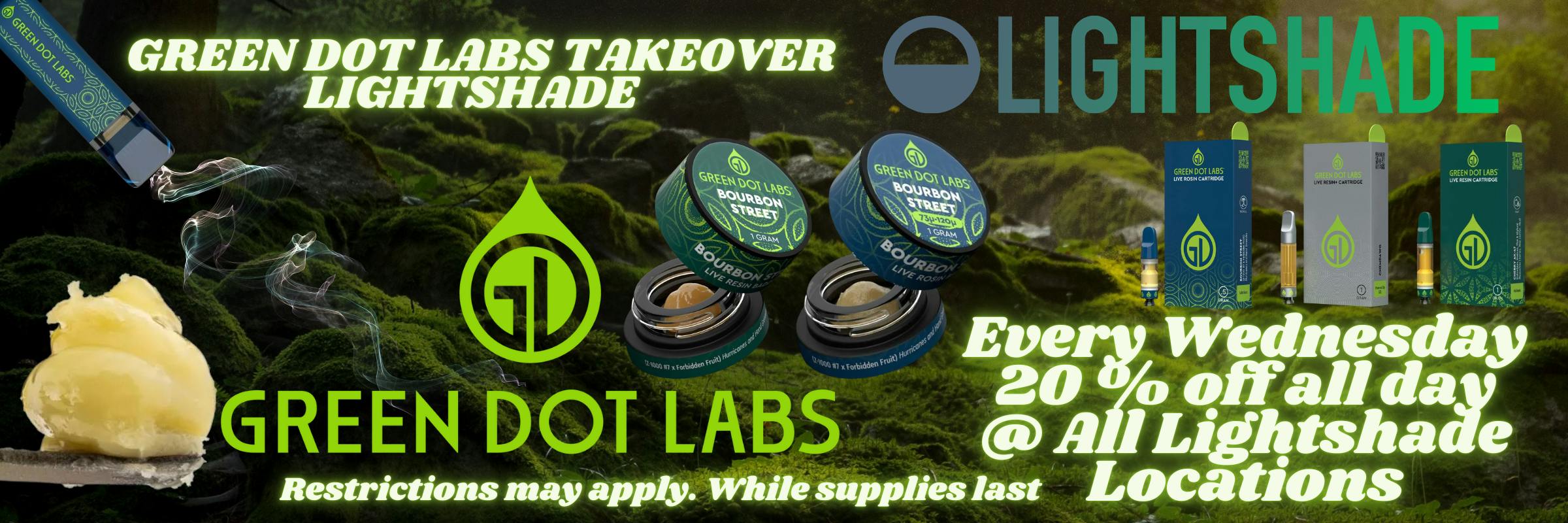Green Dot Labs Takeover ALL DAY EVERY WEDNESDAY  20% OFF Select Products Applied