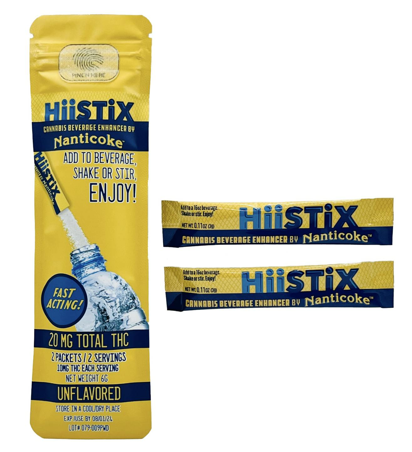 Nanticoke | UNFLAVORED | HiiStix Beverage Enhancer | 2pk 10MG each Packet (20mg)
