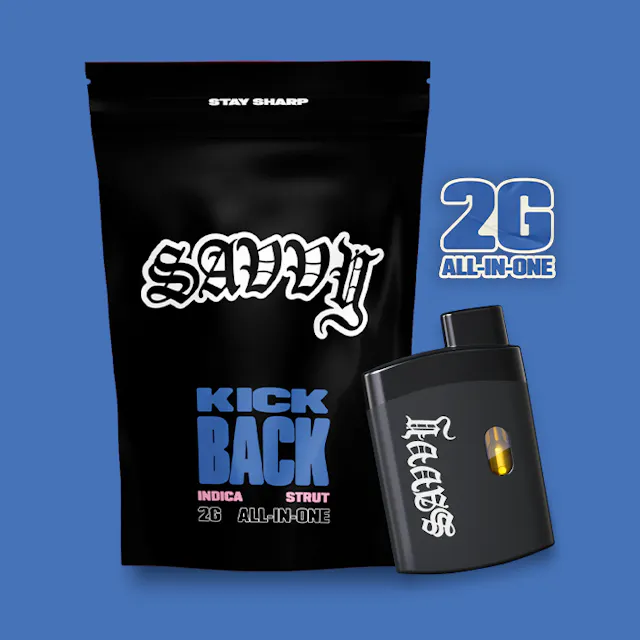 Savvy STRUT Disposable Kickback (I) Rainbow Sherbert 2g (indica, disposables)