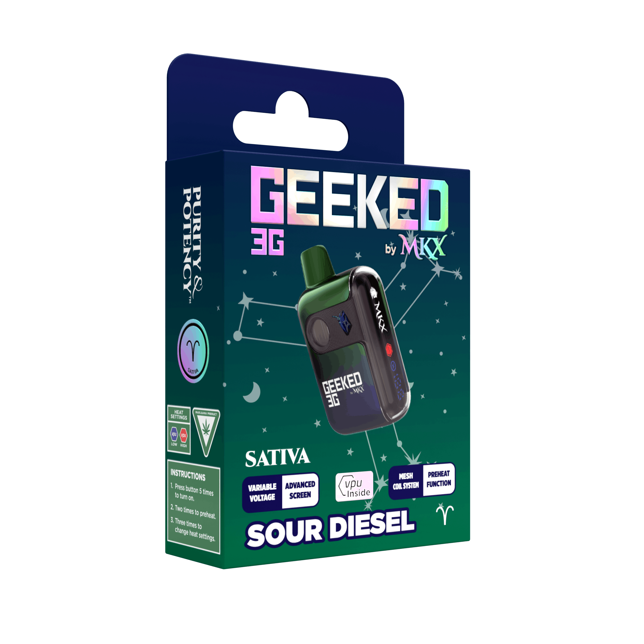 Sour Diesel | 3G Disposable Vape | Burton-Smilez