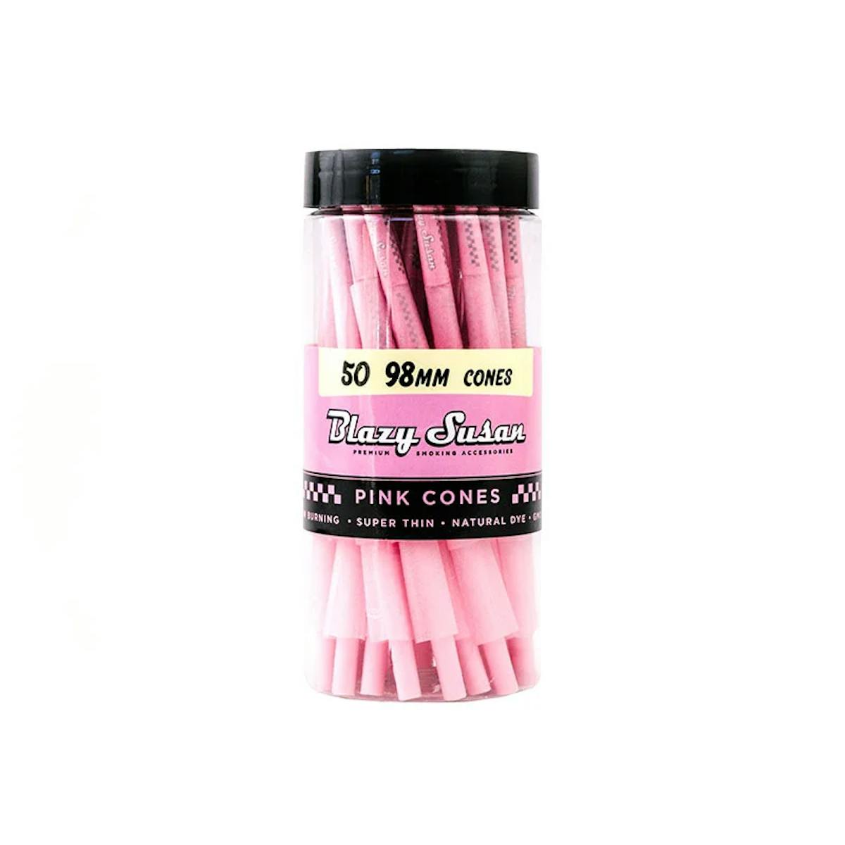 Image of 1 1/4″ – Pink Pre Rolled Cones – 50 Count – Blazy Susan