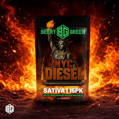 Berry Green - 15-Pack 1g Liquid Diamond Infused Prerolls - NYC Diesel - PRE_ROLLS by Berry Green at King of Budz