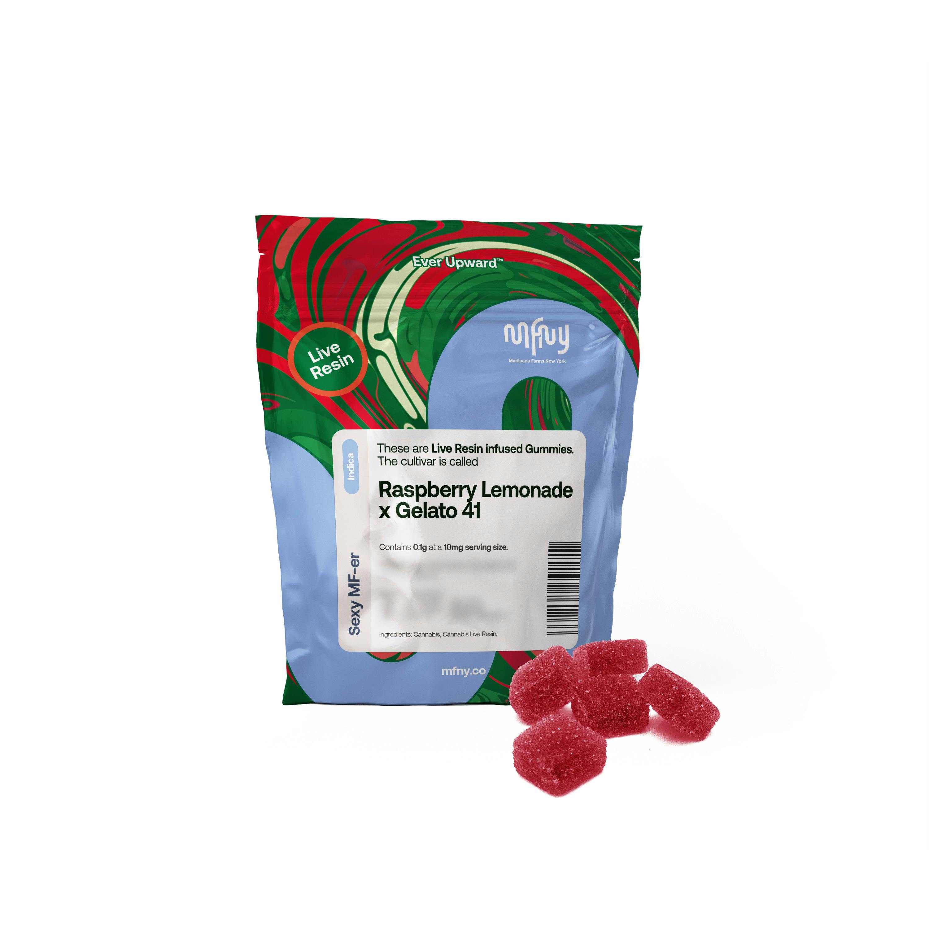 MFNY Live Resin Gummies | 10 count (10mg) | Raspberry Lemonade x Gelato 41