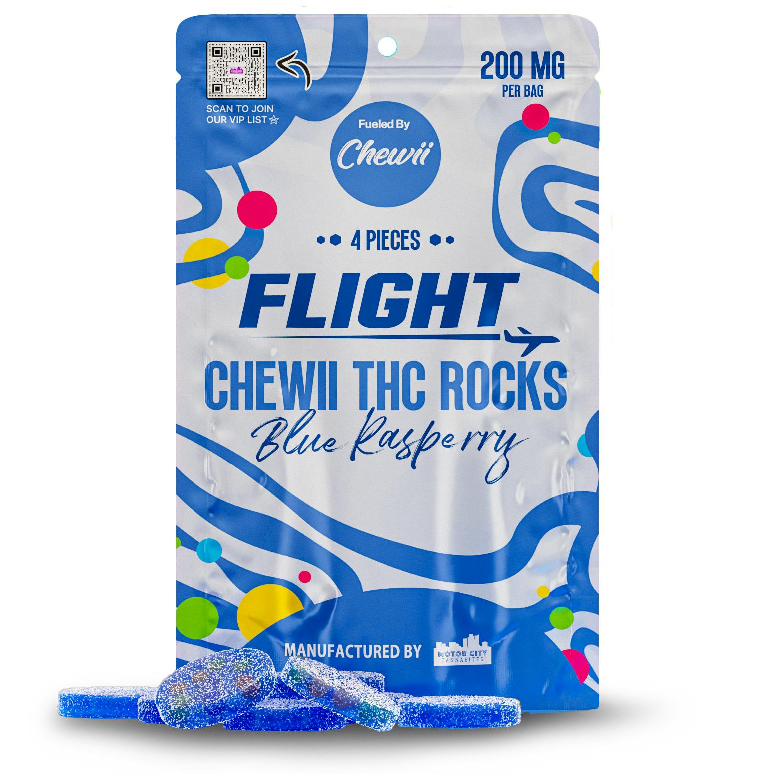 Flight Blue Raspberry Rock-Candy Gummies 200mg Rec - Exclusive