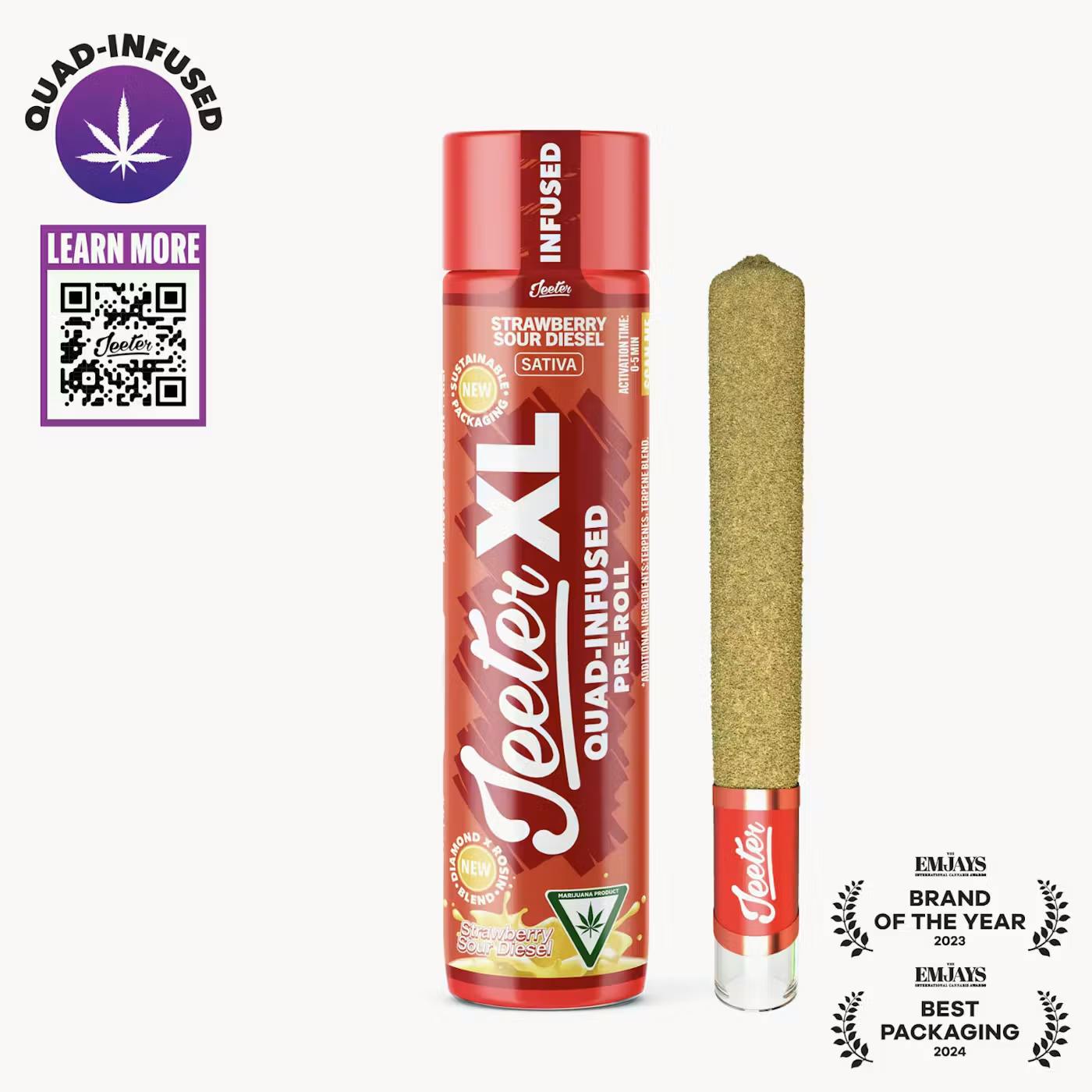 Jeeter - 1g Quad Infused Preroll - Strawberry Sour Diesel