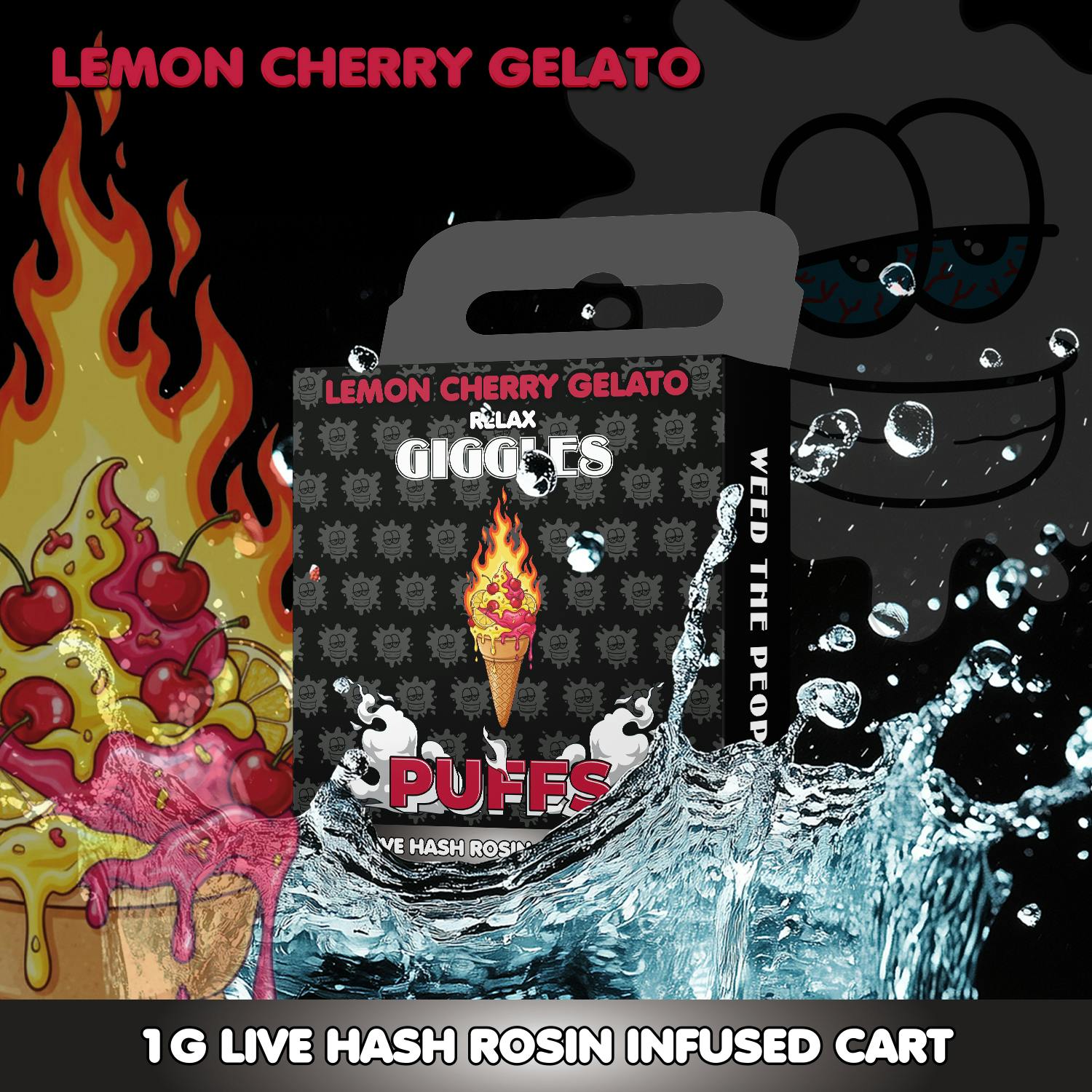 Giggles Puffs | Lemon Cherry Gelato | Cart | 1g