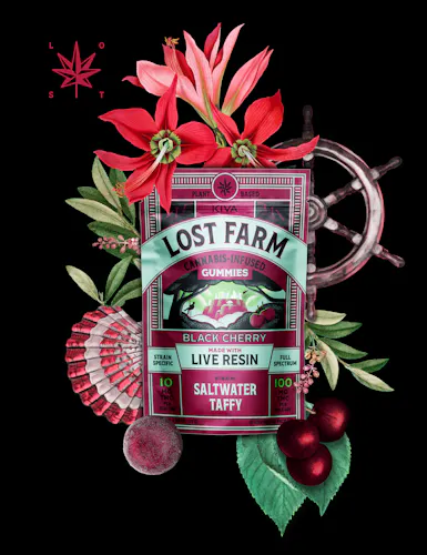 Lost Farm Saltwater Taffy X Black Cherry Gummies 10mg 10pk-active