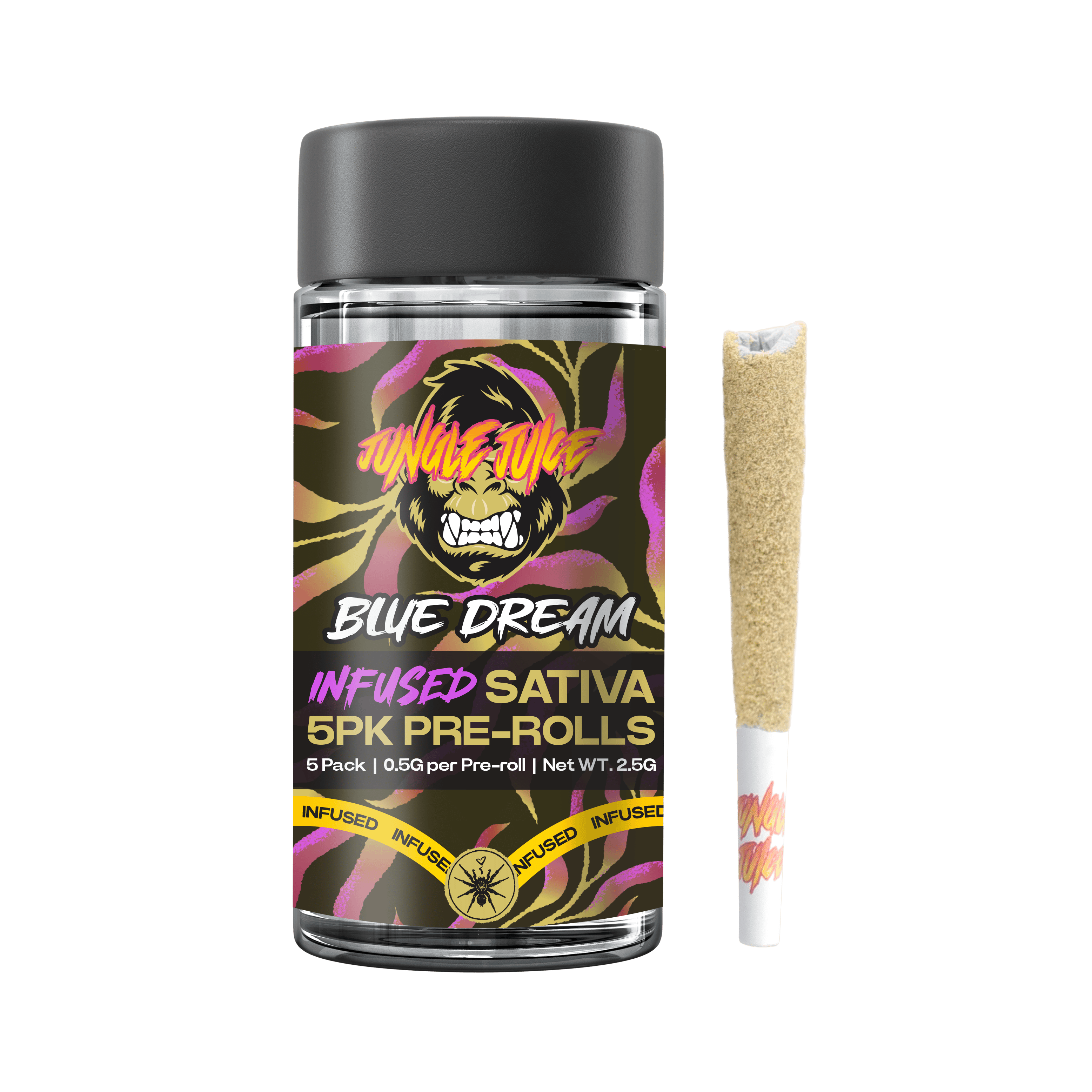 Jungle Juice JUNGLE JUICE | BLUE DREAM | INFUSED PRE ROLL 5PK SATIVA — PRE_ROLLS
