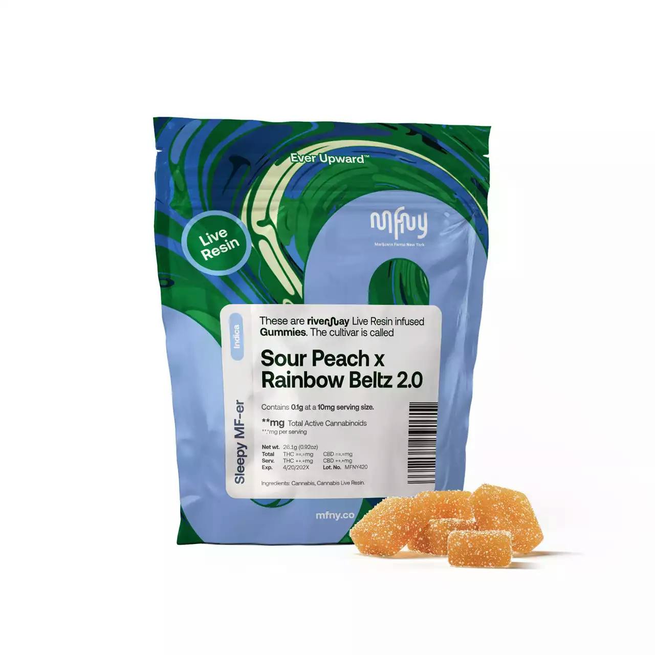 MFNY | Sour Peach x Rainbow Beltz 2.0 | Live Rosin | 100mg | 10ct