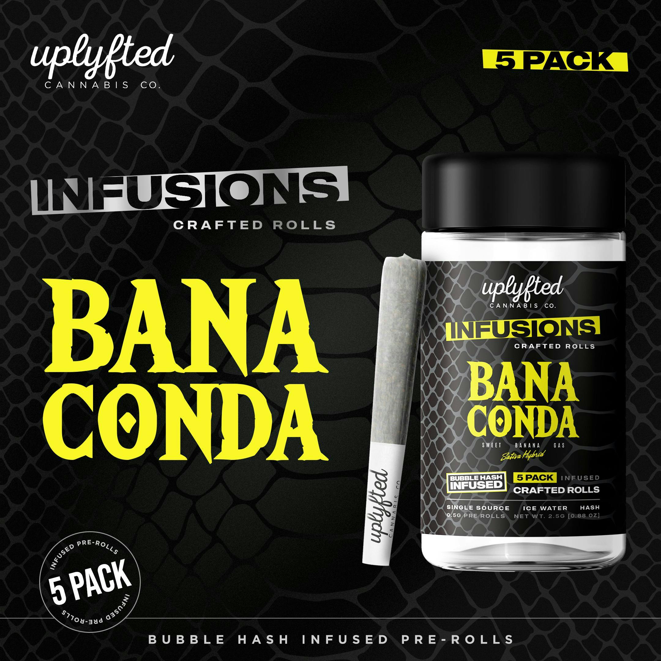 Product: UPLYFTED | BANACONDA - BUBBLE HASH INFUSED MULTIPACK SATIVA-HYBRID