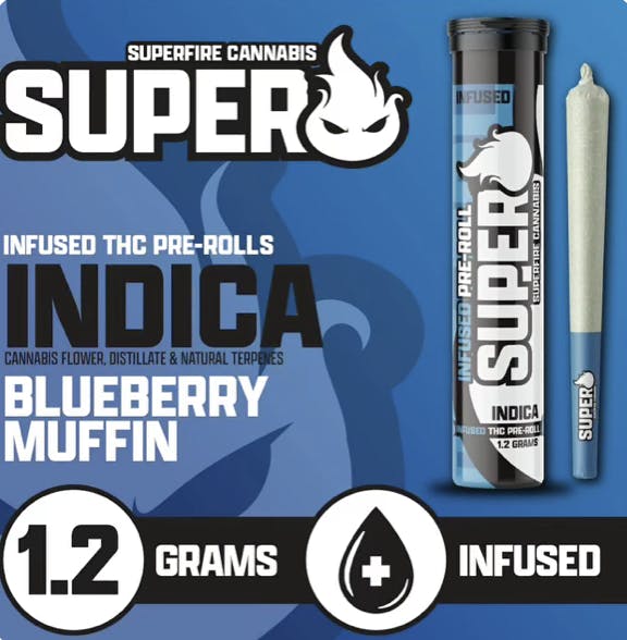 Superfire- Infused Preroll 1.2g- Blueberry Muffin