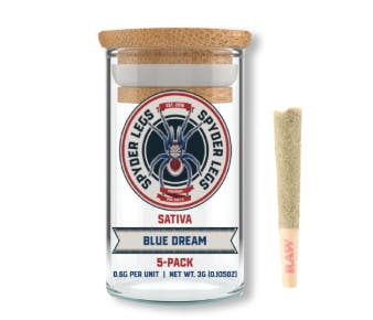 Product: SPYDER LEGS | BLUE DREAM | INFUSED PRE-ROLLS | 5 x 3G | SATIVA