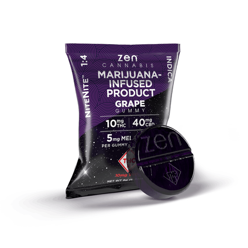 Product Nite Nite Grape Melatonin Gummies 4:1 CBD:THC | Edibles | 500mg