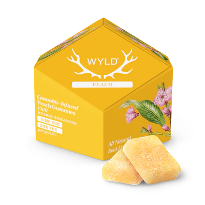 Peach 2:1 CBD + Hybrid Enhanced Gummies - EDIBLES by Wyld at King of Budz