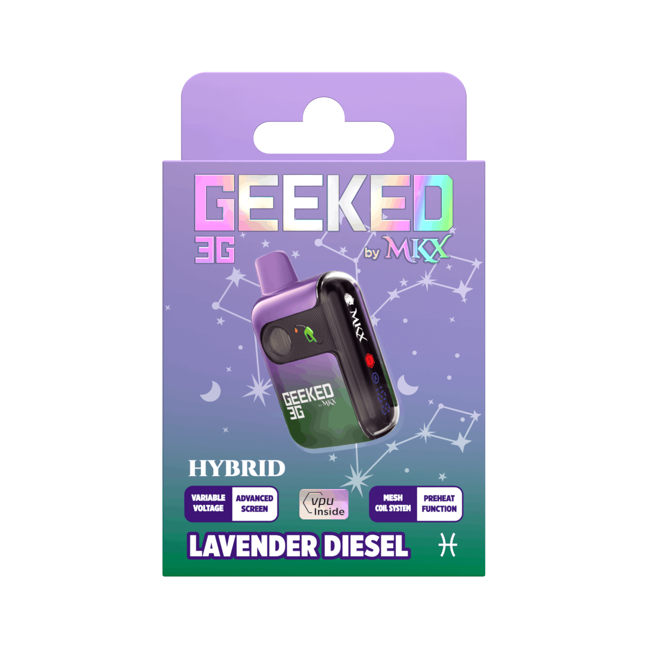 Product: Geeked | Lavender Diesel Disposable Vape | Hybrid