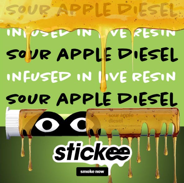 Product: Sour Apple Diesel | 1.2g | Live Resin Infused | Stickee