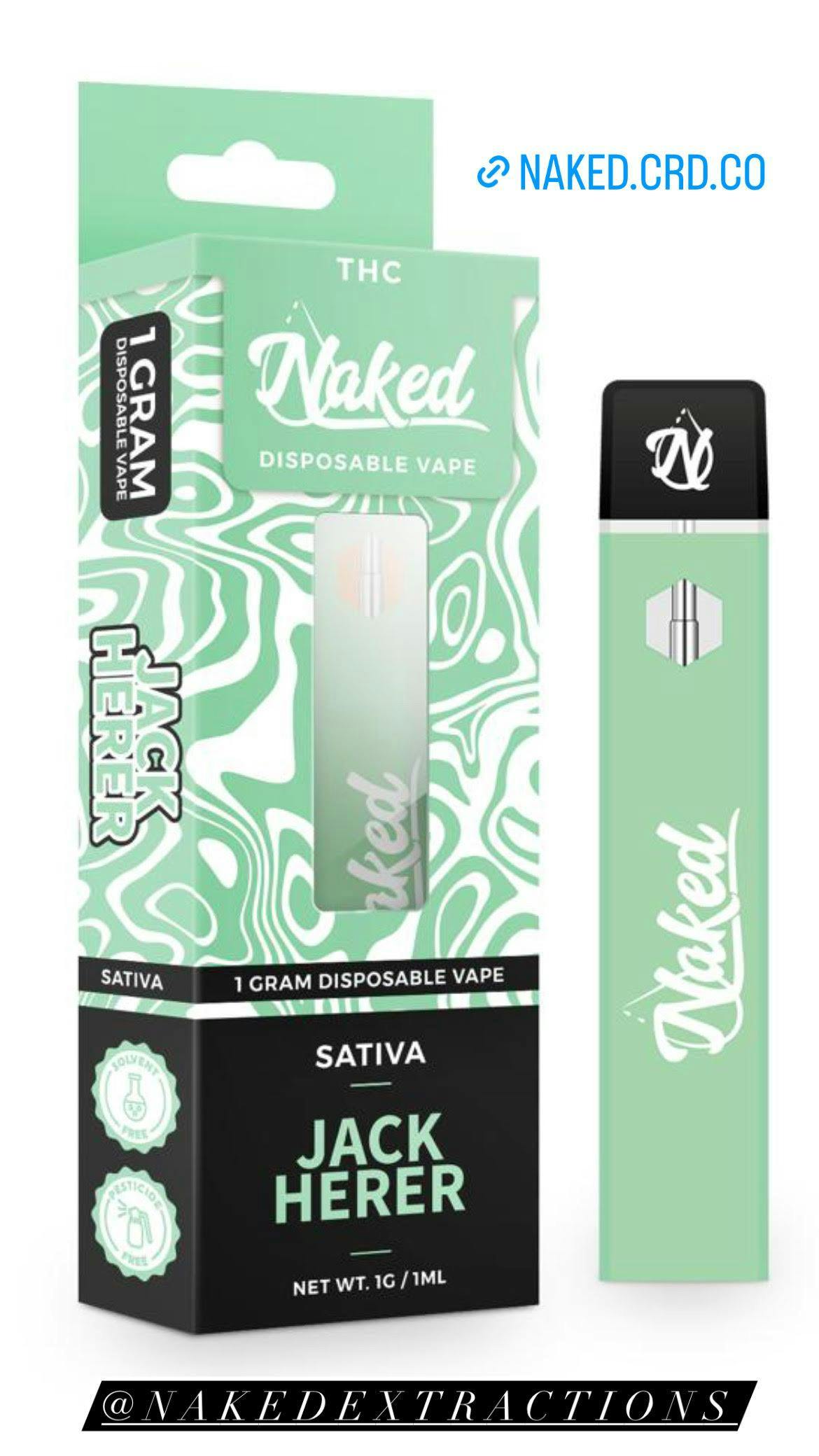 Product: Naked Extracts | Disposable Vape - Grandaddy Purps - 1g