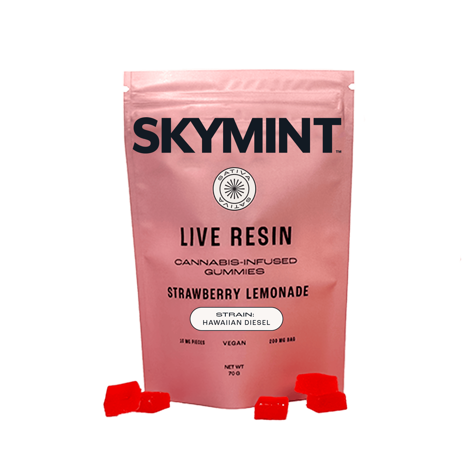 Strawberry lemonade live resin gummies 10mg each 200mg total thc