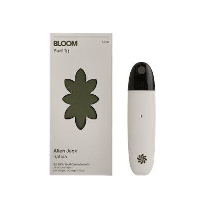 Product: BLOOM | Alien Jack Live Resin Surf All-In-One Disposable  Cartridge | 1g