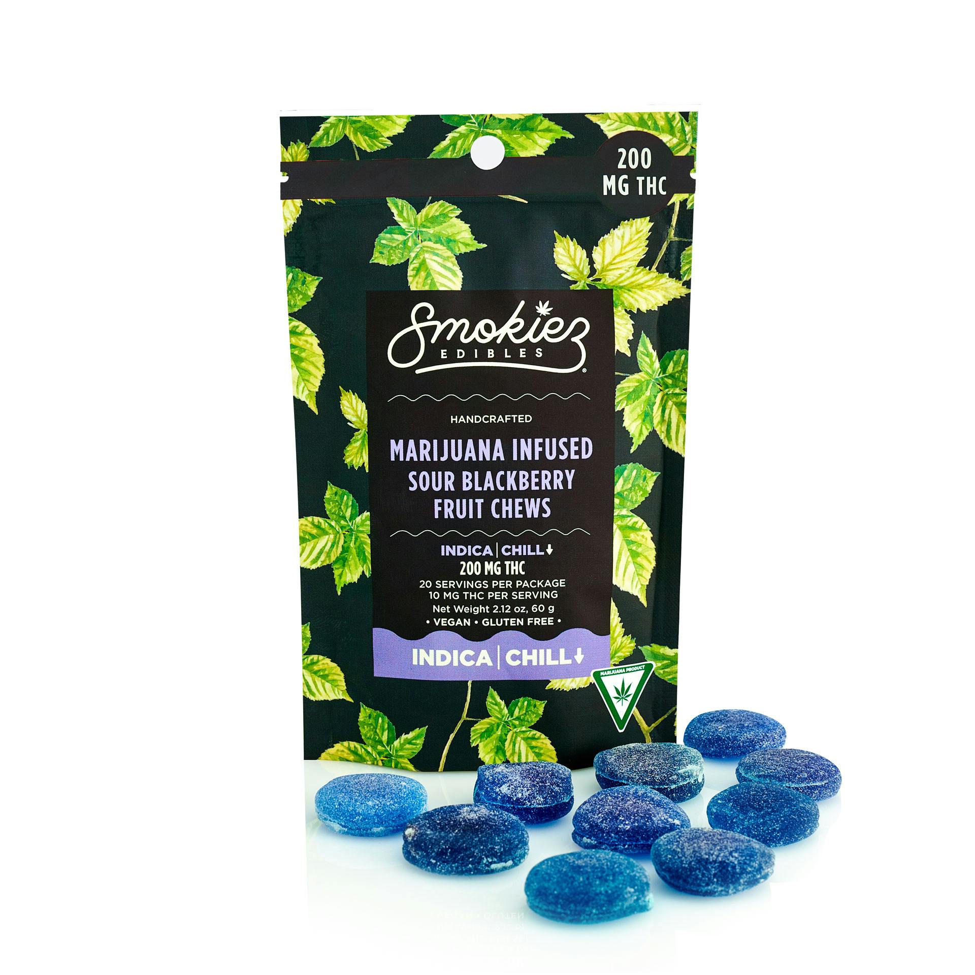 Sour Blackberry Indica  200mg THC Fruit Chews