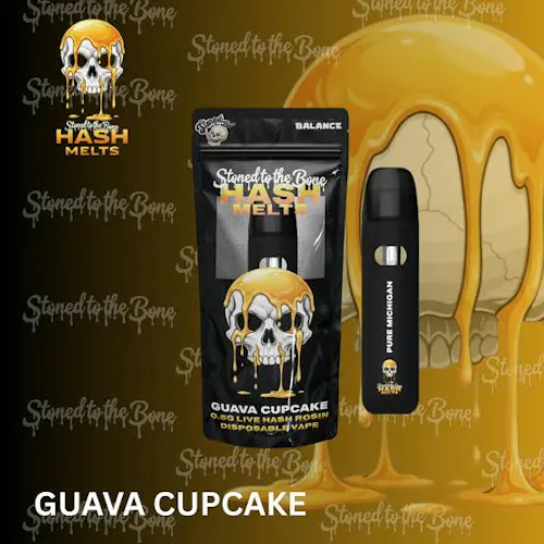 Stoned to the Bone | Guava Cupcake Hash Melts 0.5g Disposable-active