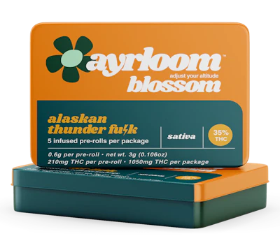 Ayrloom - 5 Pack .6g Infused Prerolls - Alaskan Thunder Fuck