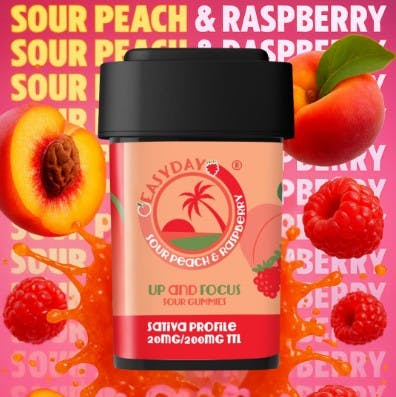 Sour Peach & Raspberry 20mg THC 10-pk Troche (Up & Focus)