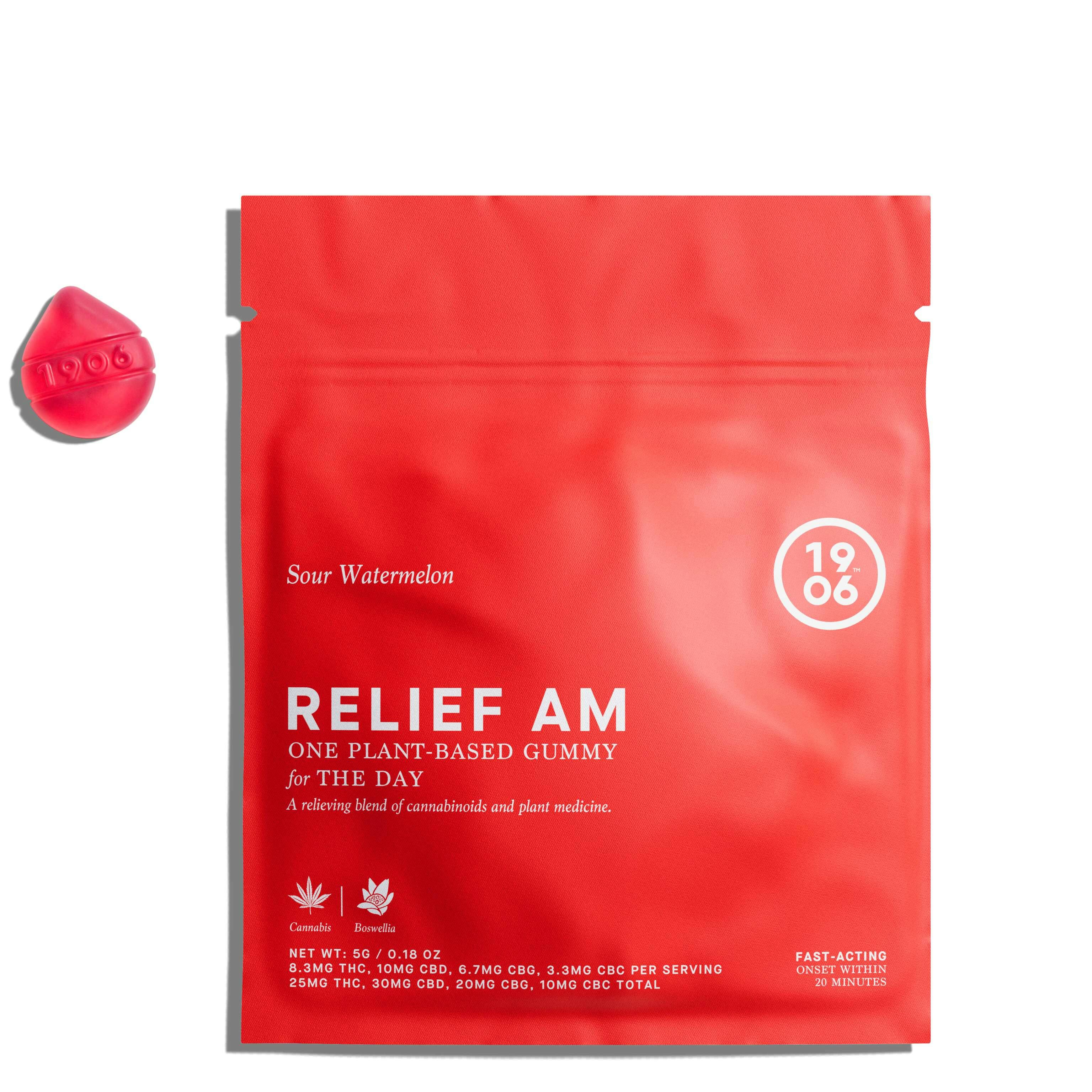 1906 | Relief AM for Pain | 1 Gummy | 25mg THC