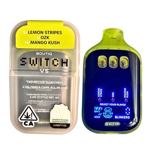 Boutiq - 2g Liquid Live Diamonds Disposable - Lemon Stripe x OZK x Mango Kush