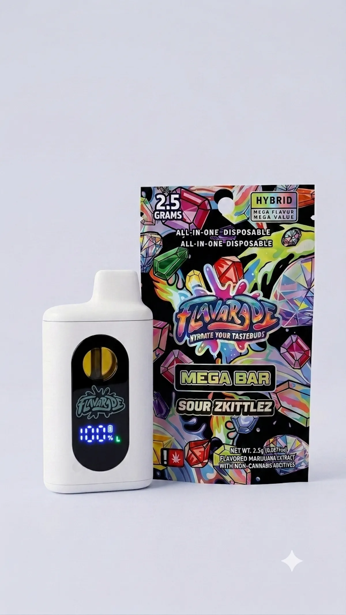 Flavarade 2.5g SOUR ZKITTLEZ Flavored A.I.O. 2.5g Vaporizers