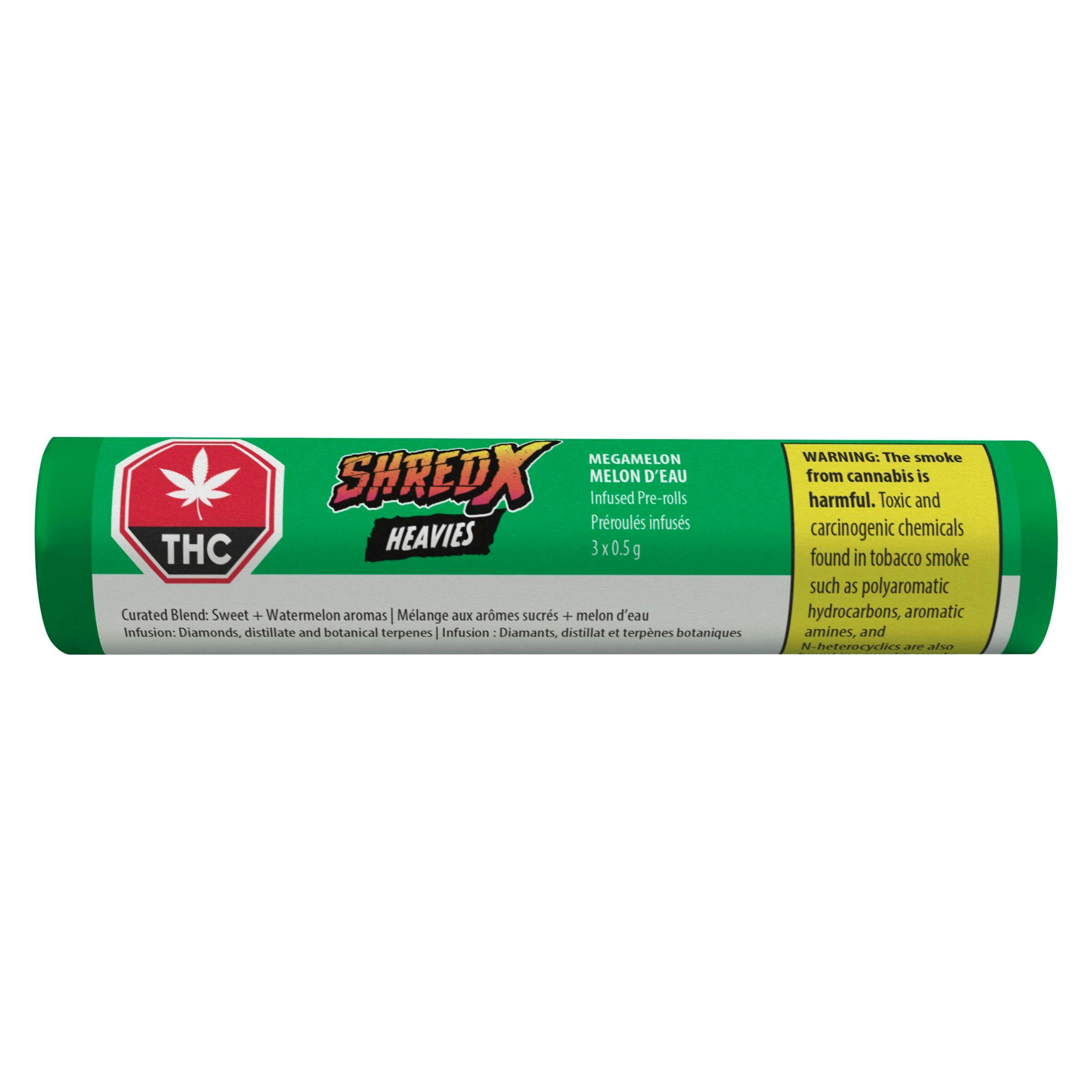 Megamelon heavies diamond & disty infused pre-roll - 3x0. 5g