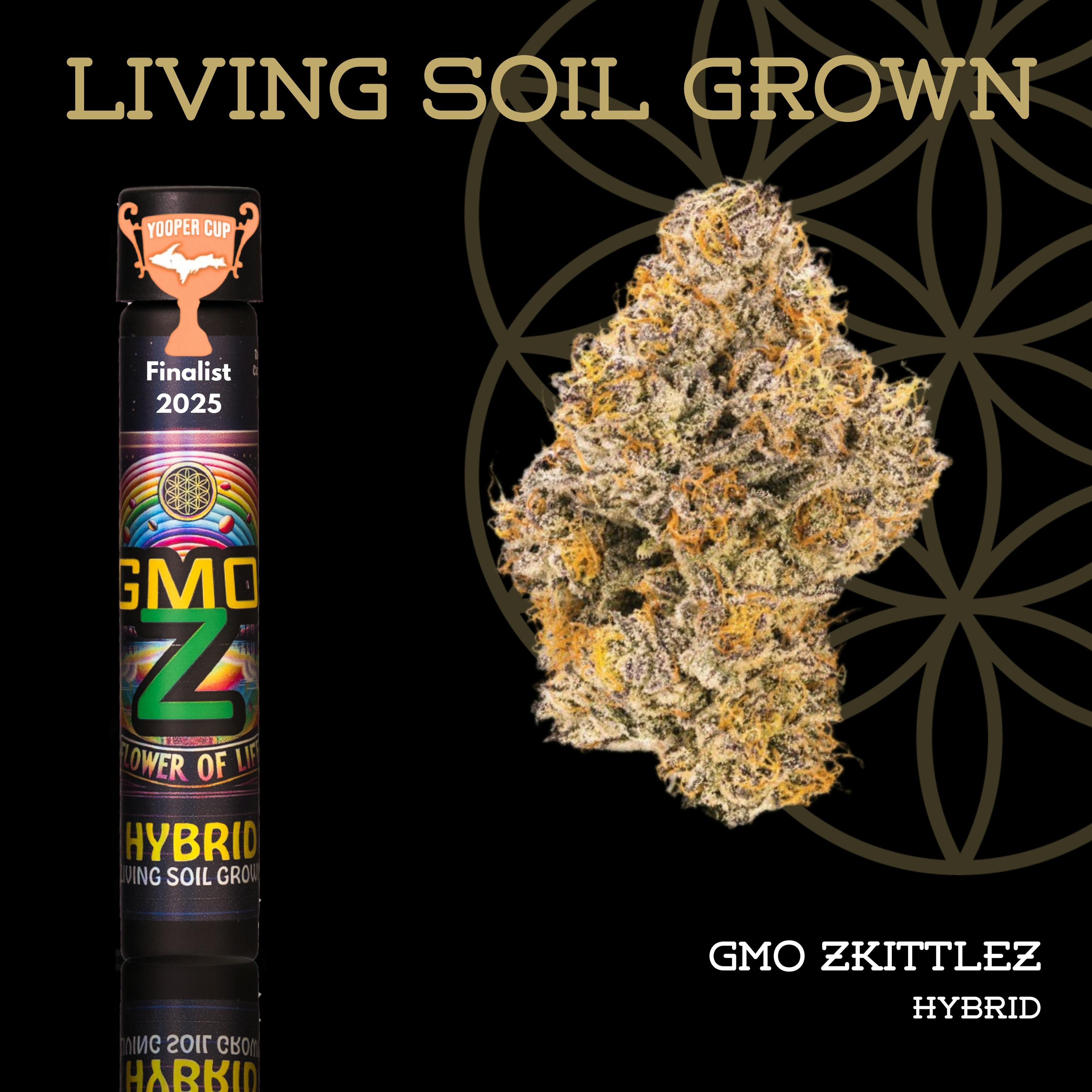 Product: Flower of Life | GMO Zkittlez | Pre-Roll | 1g | Living Soil