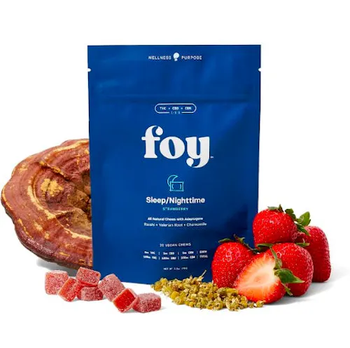 FOY Gummies ‘Nighttime’ | 5:5:5 THC:CBD:CBN | Strawberry (H)-active